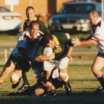 2002 state cships brisbane - brisbane v gold coast - des hearn strives to break clear - pgc02-008