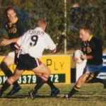 2002 state cships brisbane - brisbane v gold coast - matt ward looks for a way through - pgc02-009